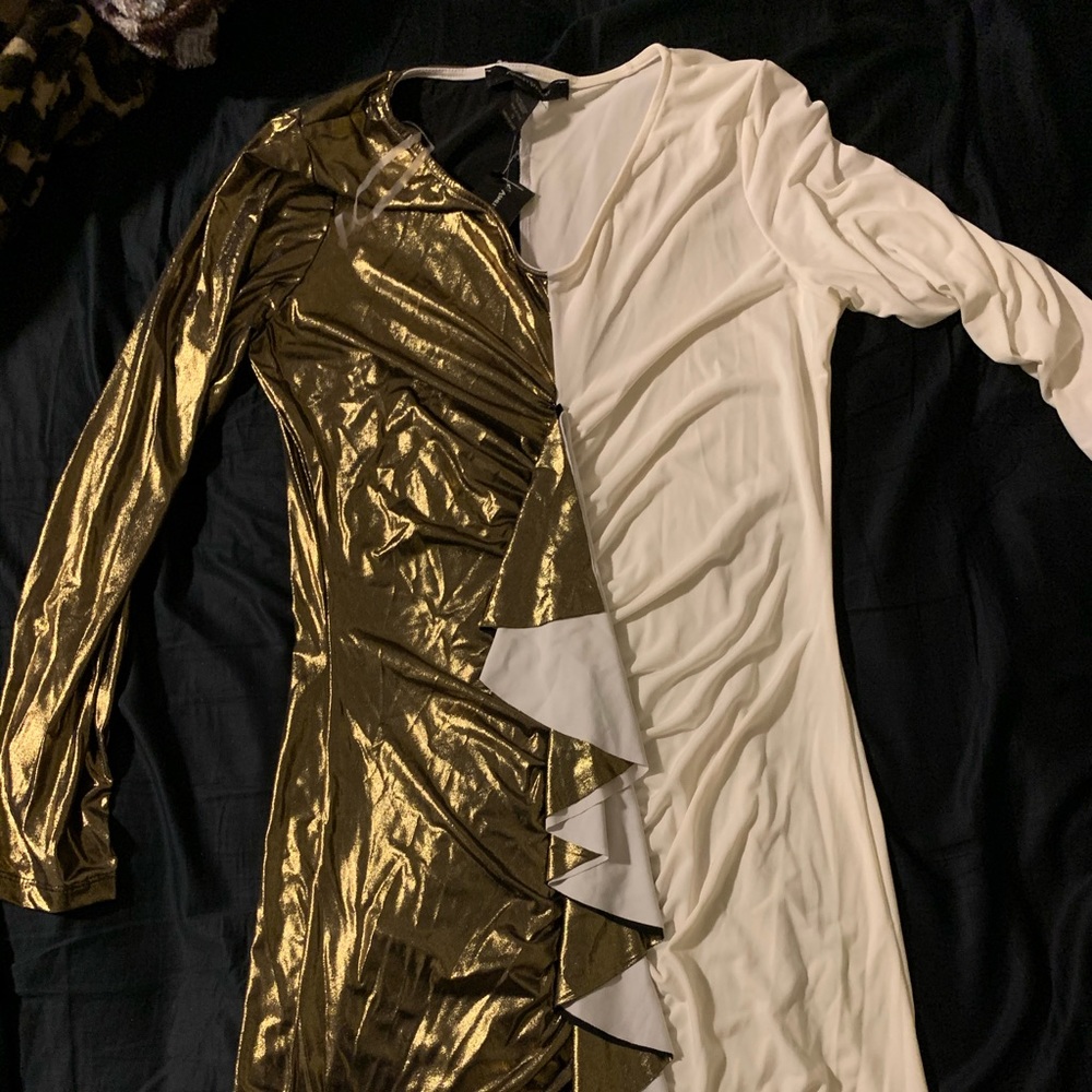 Gold and Cream bodycon dress